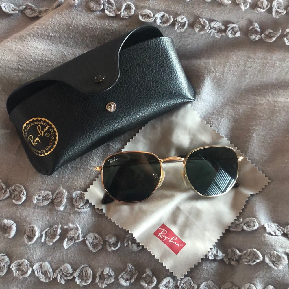 Ray Ban hexagonal flat lens sunglasses